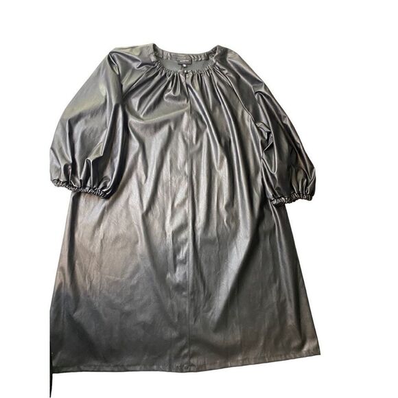 COPY - Who What Wear XXL Jet Black Faux Leather Dress - Picture 5 of 5